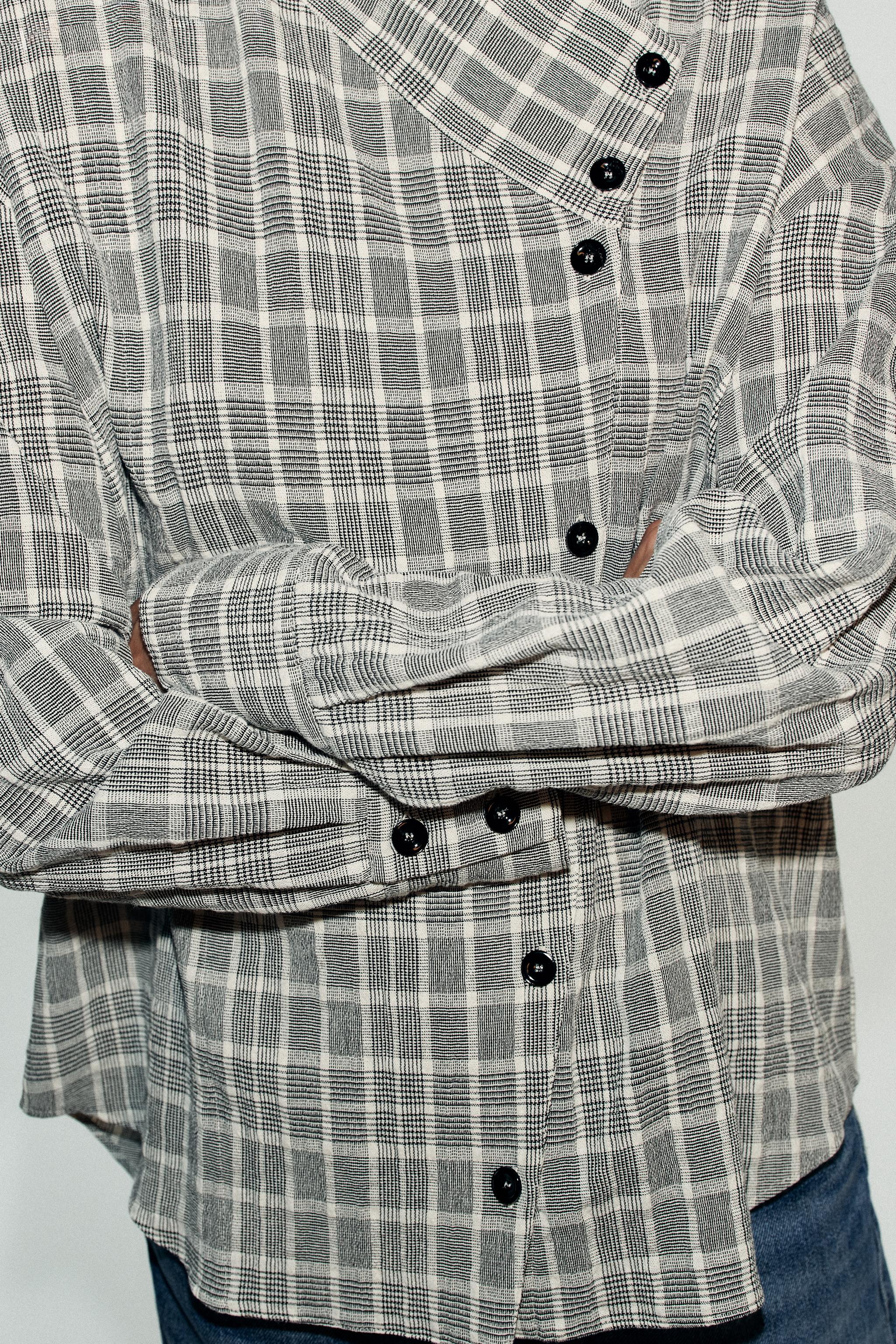 CHEMISE CROISÉE À CARREAUX